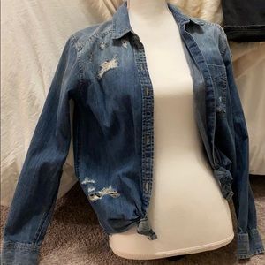 AE Distressed denim shirt